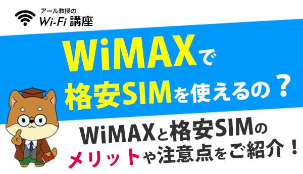 WiMAXで格安SIMを使えるの？WiMAXと格安SIMのメリットや注意点をご紹介！